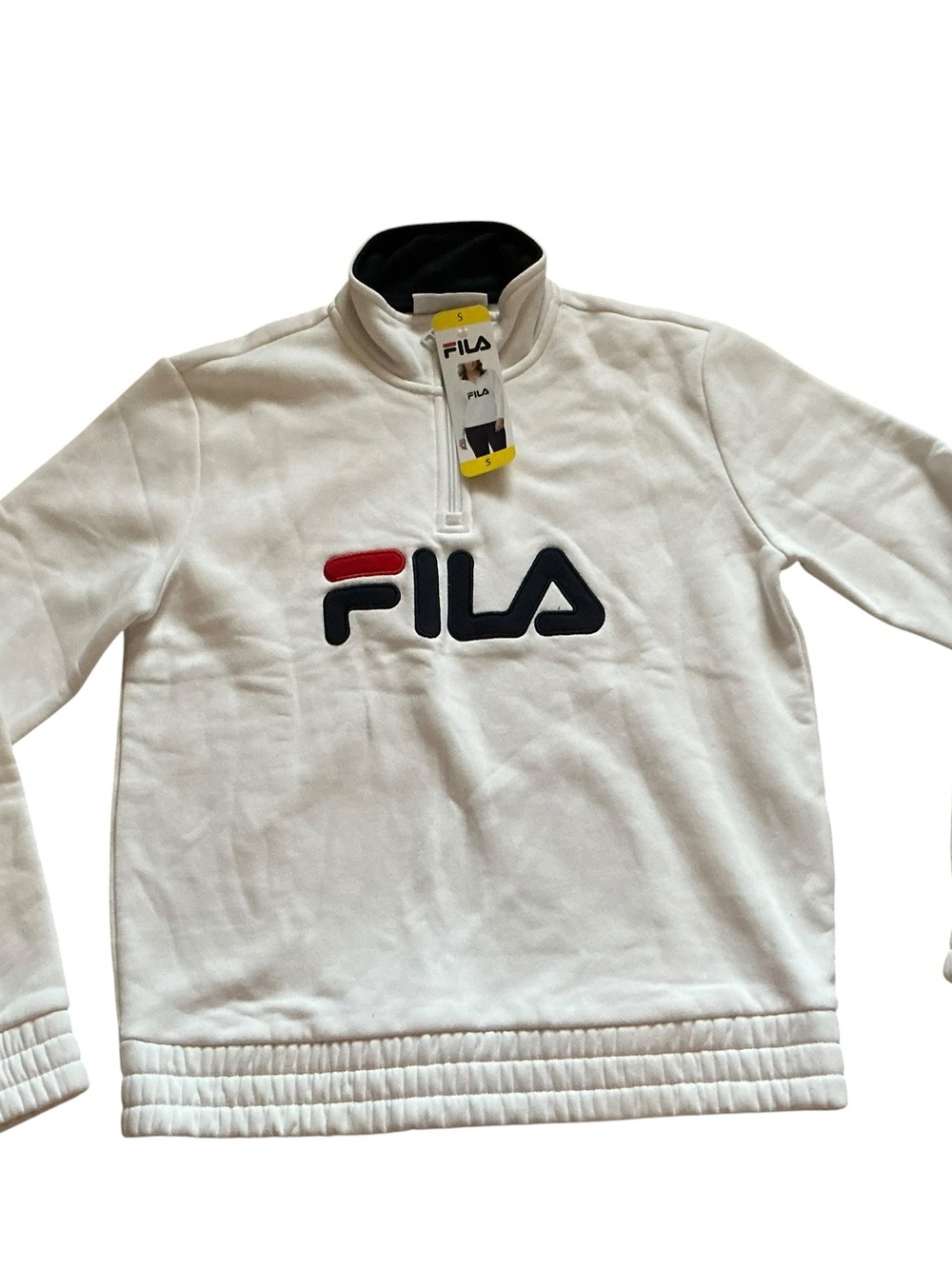 Fila women’s 1/4 zip pullover sweatshirt fleece warm cozy soft white size s - Picture 3 of 7
